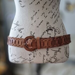 Fossil Tan Woven Leather Belt Large